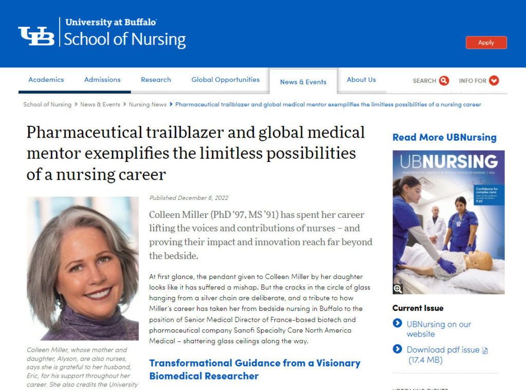 University at Buffalo School of Nursing Alumni News: Colleen Miller